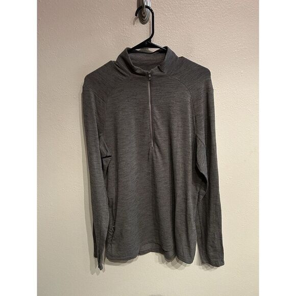 Lululemon Surge Warm 1/2 Zip Mens Large Gray Pullover Performance - Picture 1 of 9